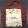 Image of Library Bag with red floral pattern